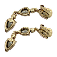 Oscar de la Renta Rose Pink Swarovski Crystal Drop Clip Earrings – Gold Plated