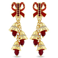 Festive Sleigh Bell Charm Earrings - by Ritzy Couture DeLuxe – 22k Gold Plated
