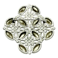 Kenneth Jay Lane Original Sample Antique Silver Filigree Crystal Brooch USA