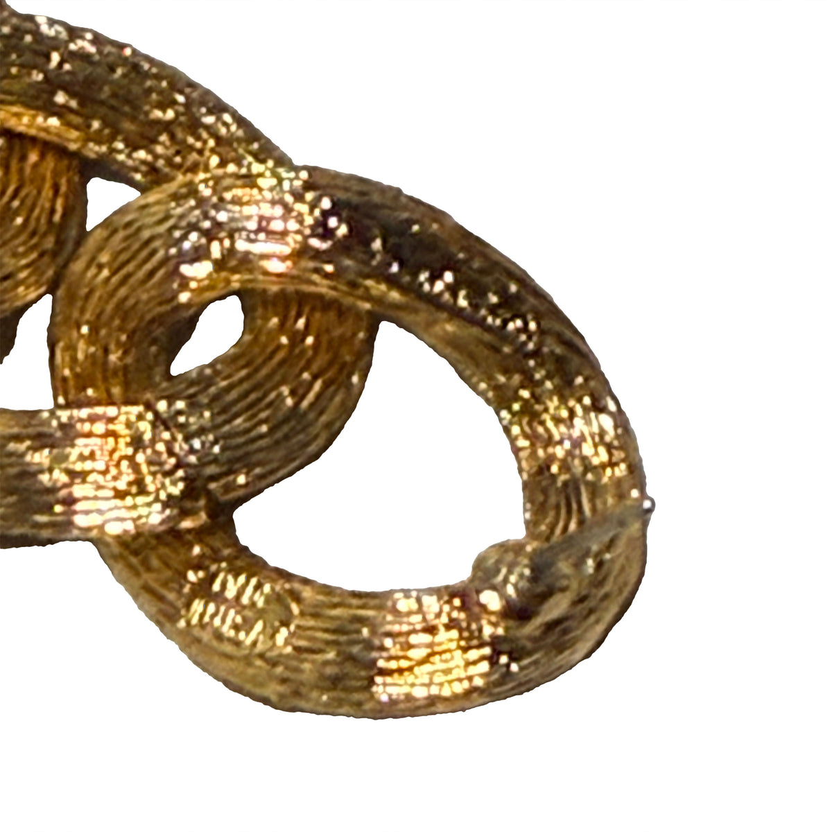 Oscar De La Renta Gold Topaz Swarovski Crystal Chain Link Pierced Earrings