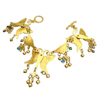 Lunch at The Ritz Emerald Monarch Butterfly Bracelet Crystal 22k Gold Plated