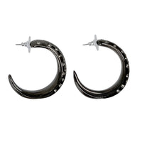 Oscar de la Renta Hematite-Plated Crystal Cosmic Hoop Earrings – Rare