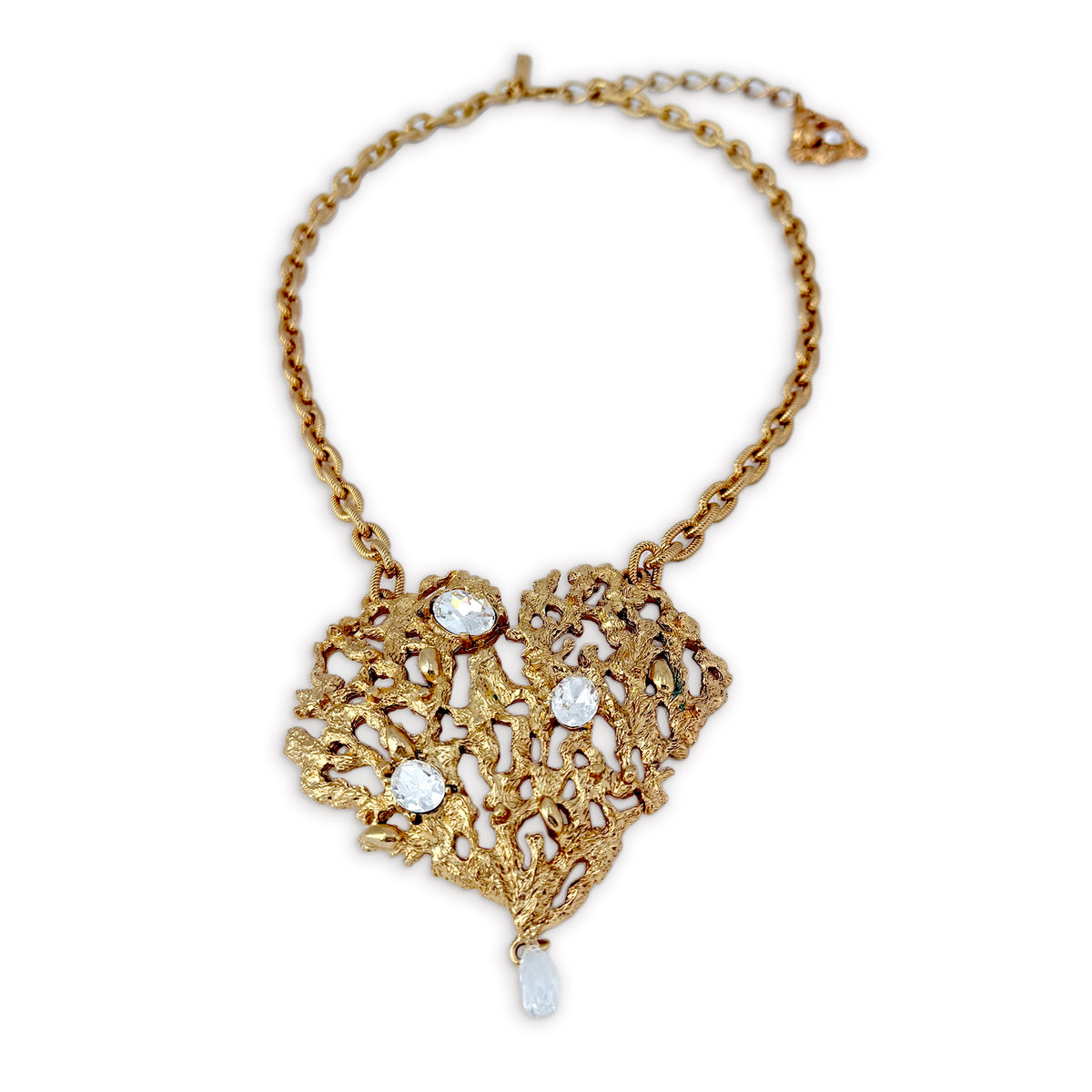 Oscar de la Renta Coral-Inspired 22k Gold-Plated Necklace with Austrian Crystals