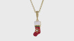 Crystal Christmas Stocking Enhancer Charm - Ritzy Couture DeLuxe 18k Gold Plated