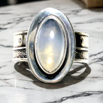 Tabra Jewelry 925 Sterling Silver Moon Stone Ring Size 6 Rare from Esme's Vault OOK419