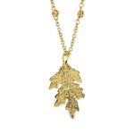 Autumn Oak Leaf Fall Enamel 18" Necklace 18k Gold Plated Brass