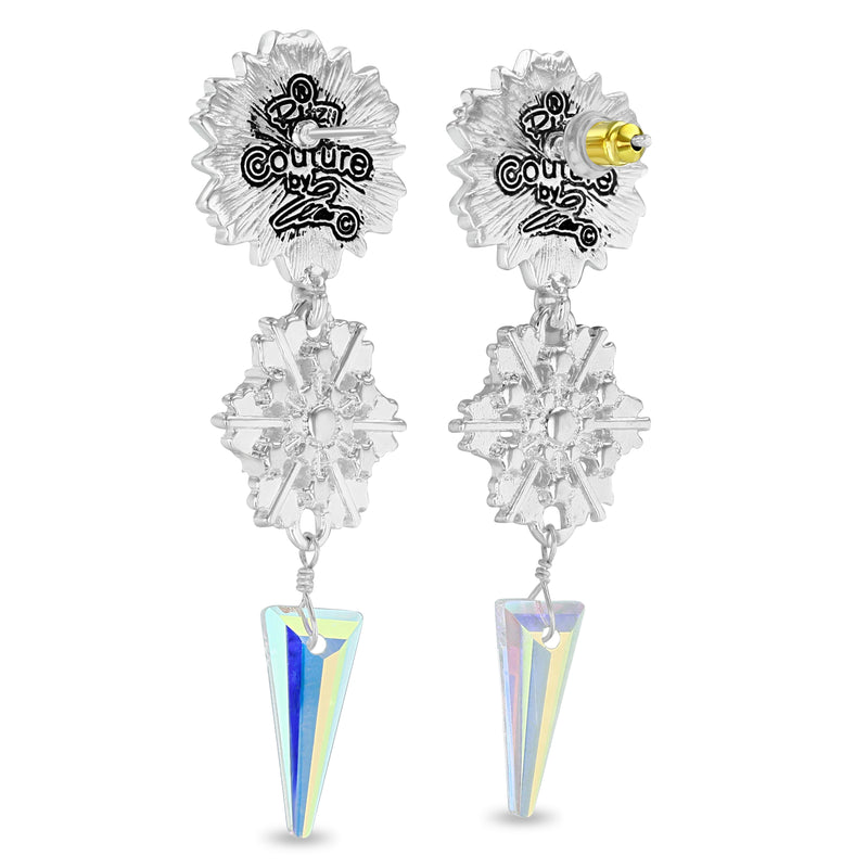 Crystal Snowflake Charm Earrings | Snowflake Earrings