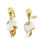 Day of the Dead Skull Leverback Earrings -18k Gold Plated