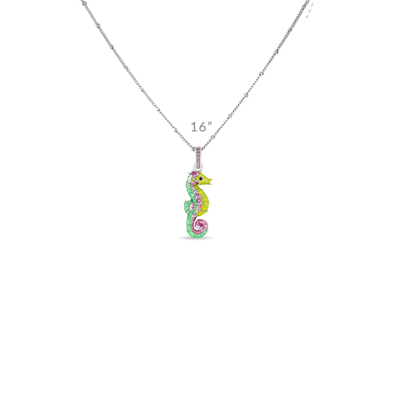 Summer Pastel Seahorse Enhancer Charm by Ritzy Couture DeLuxe-Fine Silver Plated