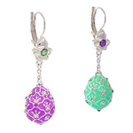 Assymetrical Pastel Easter Egg Earrings Ritzy Couture DeLuxe - Fine Silver Plating