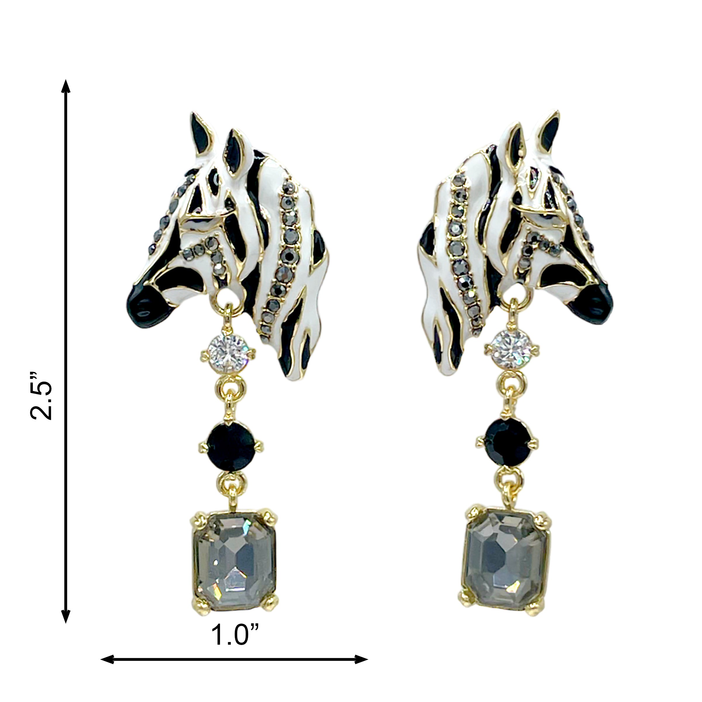 Ritzy Couture DeLuxe Wild Zebra Print Animal Statement Earrings - 22k ...