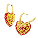Filled With Love Red Crystal Earrings