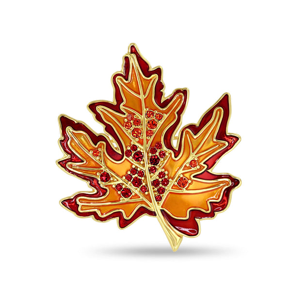 Fall Foliage Multicolor Maple Leaf Pin Pendant by Ritzy Couture