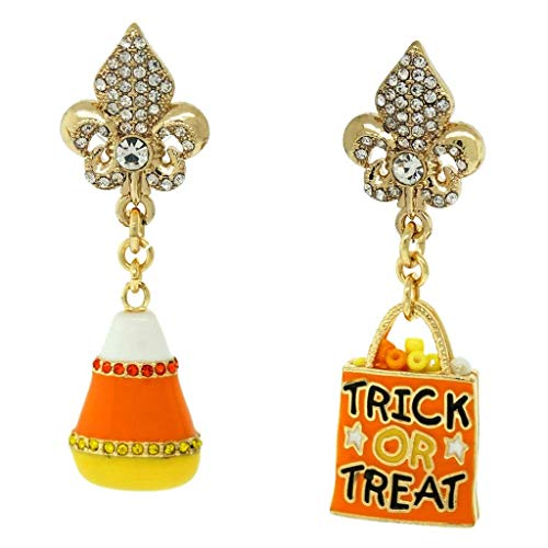 Halloween Trick or Treat Candy Corn Earrings (Goldtone)