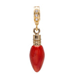 Ritzy Couture Red Christmas Lights and Swarovski Crystal Enhancer Charm (Goldtone)