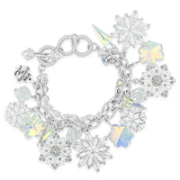 Snow Crystal AB Two Strand Bracelet by Ritzy Couture DeLuxe - Fine Silver Plate