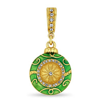 Green Christmas Ornament Enhancer Charm by Ritzy Couture DeLuxe -18k Gold Plated
