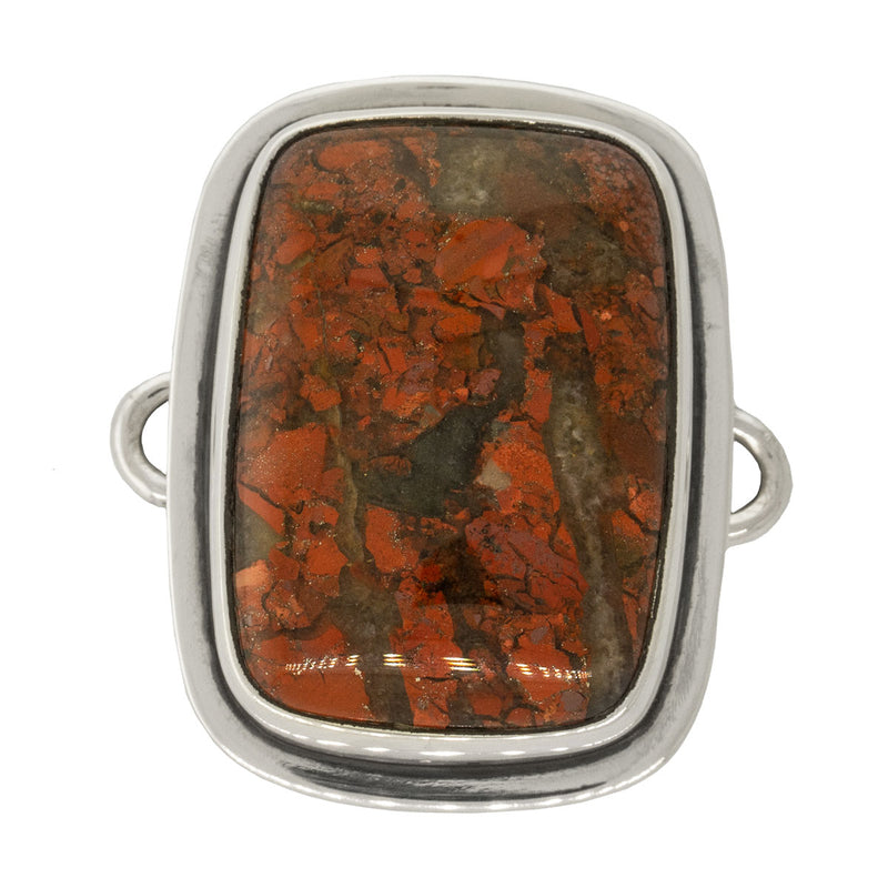 Tabra Jewelry - Sterling Silver Red Jasper Connector Charm