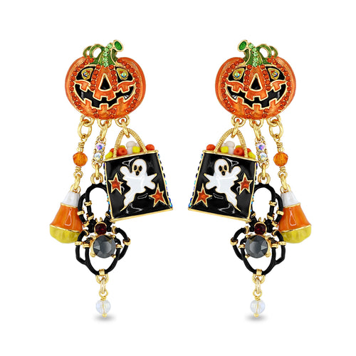 Trick or Treat Halloween Charm Earrings by Ritzy Couture