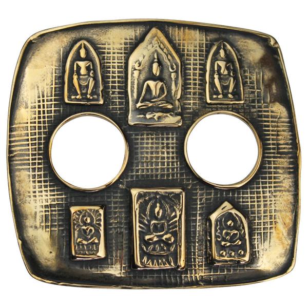 Tabra Jewelry Belt Buckles Antiqued Bronze Sacred Buddhas Vault BB13 - Bronze