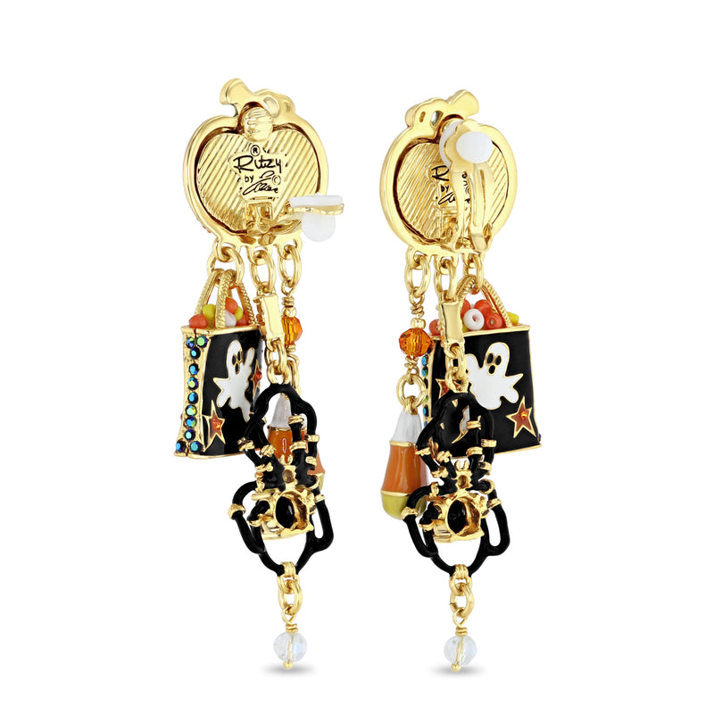 Trick or Treat Halloween Charm Earrings by Ritzy Couture