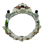 Ritzy Couture DeLuxe Wild Animal Hinged Cuff Bracelet Fine Silver Plated - Sz Med