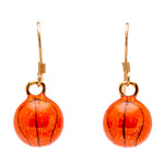 Lunch at The Ritz Basketball French Hook Earrings RARE - Orange Gold Black