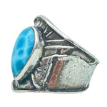 Tabra Jewelry 925 Sterling Silver Larimar Ring Size 8.5, 00K525