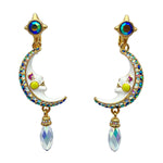 Magical Mystical Crescent Moon Earrings by Ritzy Couture DeLuxe 18k Gold Plating