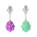 Assymetrical Pastel Easter Egg Earrings Ritzy Couture DeLuxe - Fine Silver Plating