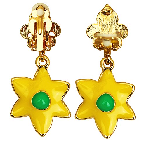 Yellow Daffodil Earrings For Women - Jewelry Earring | Back Side