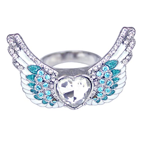"Angels Among Us" Heart & Angel Wing Ring | Angel Jewelry