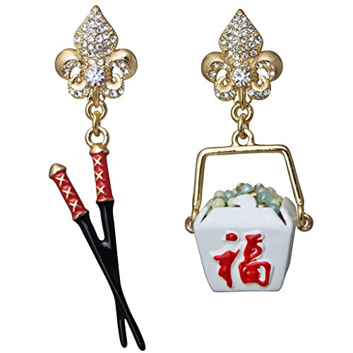 Chinese Container & Chopsticks Earrings For Women