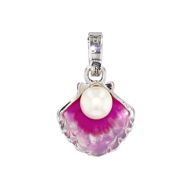 Scallop Sea Shell Pearl Enhancer Charm by Ritzy Couture DeLuxe-Fine Silver Plate