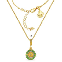 Green Christmas Ornament Enhancer Charm by Ritzy Couture DeLuxe -18k Gold Plated