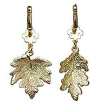 Ritzy Couture Oak & Maple Leaf Fall Foliage Leverback Earrings (Goldtone)