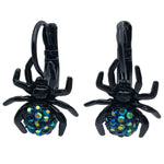 Spooky Halloween Spider Leverback Earrings Ritzy Couture DeLuxe Hematite Plating