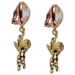 Ritzy Couture Valentine Cupid Earrings Drop Dangle Earrings for Women (Goldtone)