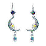 Magical Mystical Crescent Moon Earrings Ritzy Couture DeLuxe Fine Silver Plating