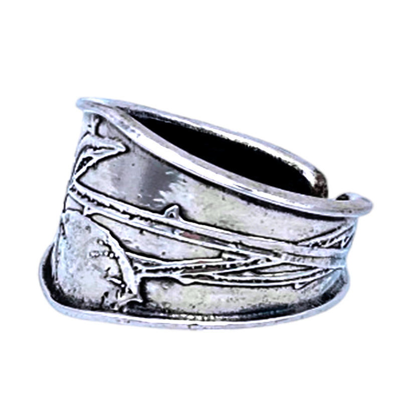 Tabra Jewelry 925 Sterling Silver Ancient Embossing Ring Size 8.5, OOK530
