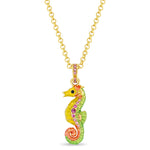 Summer Pastel Seahorse Enhancer Charm by Ritzy Couture DeLuxe - 18k Gold Plating