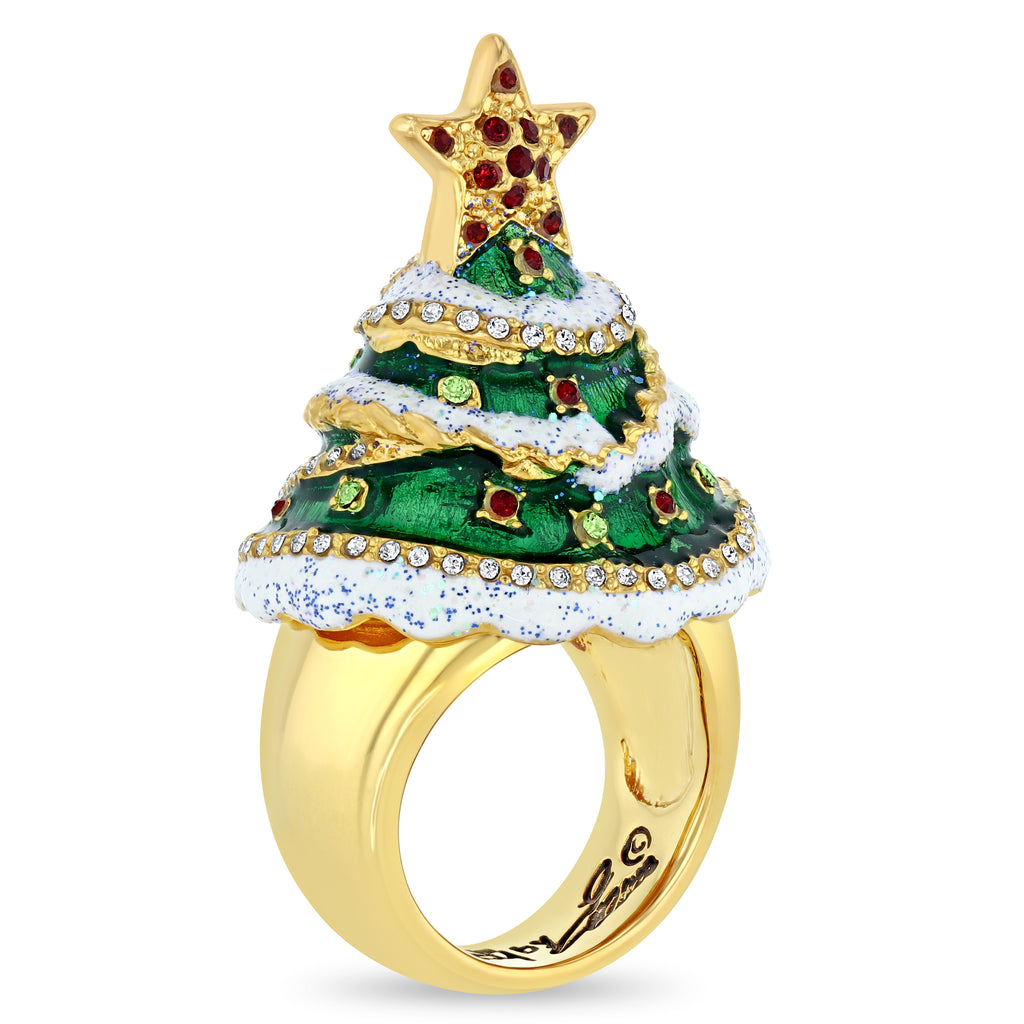 Christmas Tree Charm Ring - Christmas Ring