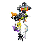 Beguiling Halloween Witch Pin Pendant by Ritzy Couture DeLuxe-Fine Silver Plating