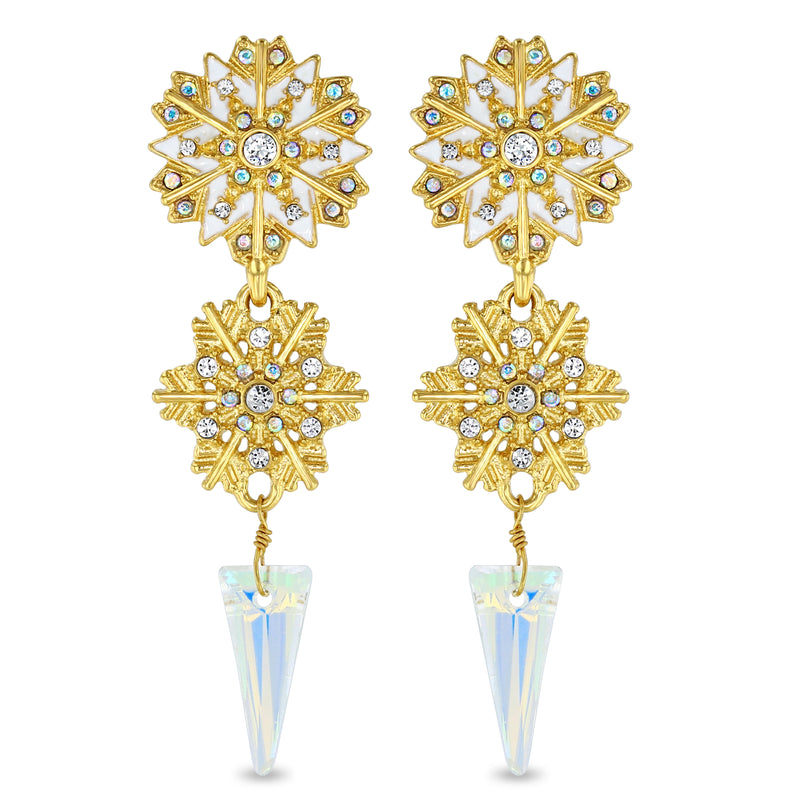 Crystal Snowflake Winter Dangle Jewelry Earrings