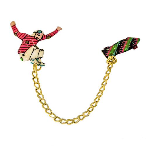 Lunch At The Ritz Boneless Bomb Drop Skate Board Pin (Goldtone)