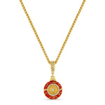 Red Christmas Ornament Crystal Enhancer Charm - 18k Gold Plated