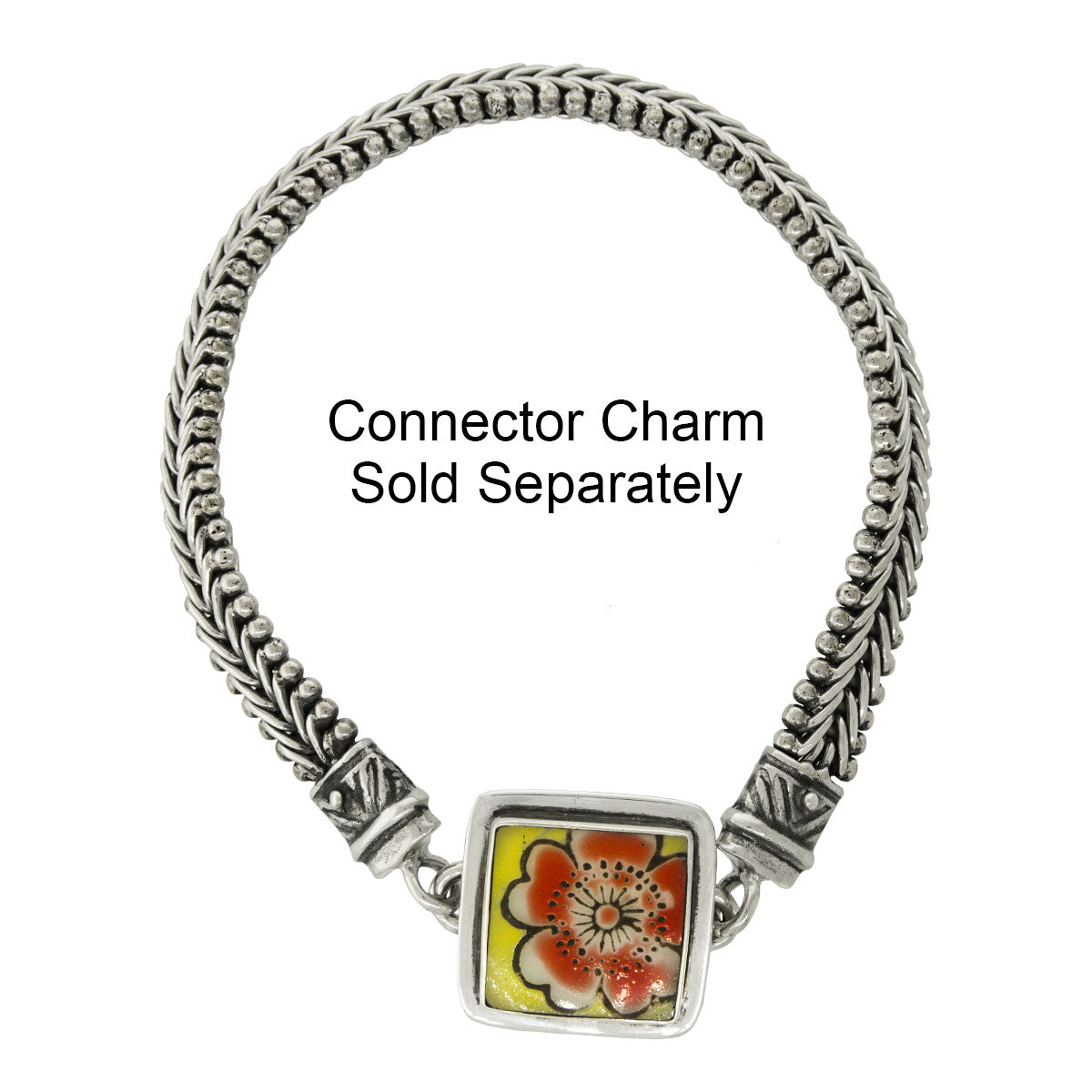 Tabra Jewelry - Silver Bracelet Connector Chain With Charm