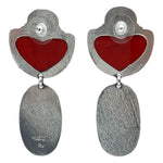 Tabra Jewelry 925 Sterling Silver, Honey Amber & Red Jasper Post Earrings, 00K539
