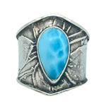 Tabra Jewelry 925 Sterling Silver Larimar Ring Size 8.5, 00K525