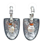 Tabra Jewelry 925 Sterling Silver, Pearl & Coral Bead Hoop Earrings, OOK552